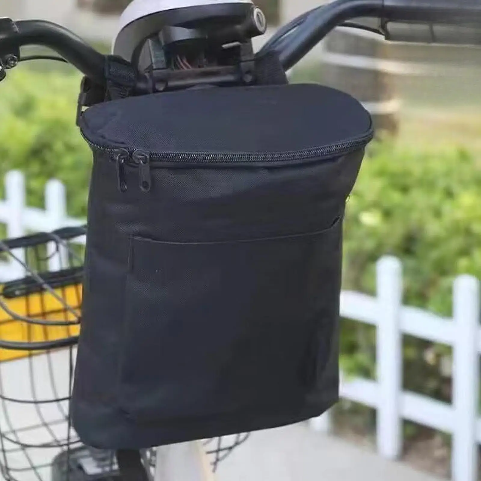 Borsa da manubrio per bici elettrica che trasporta bici multiuso da esterno Borsa portaoggetti anteriore per tricicli del telefono Bottiglie d'acqua da guida