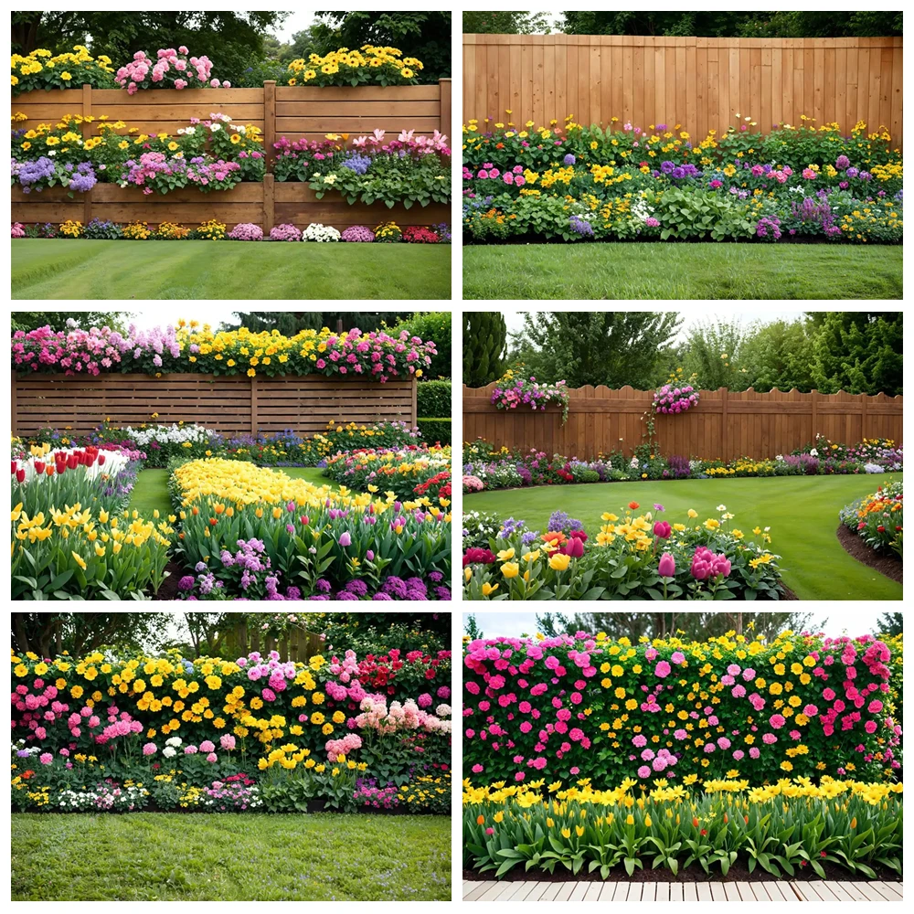

Spring Natural Scenery Photography Backdrop Blooming Flower Garden Forest Landscape Baby Birthday Wedding Photo Background Decor