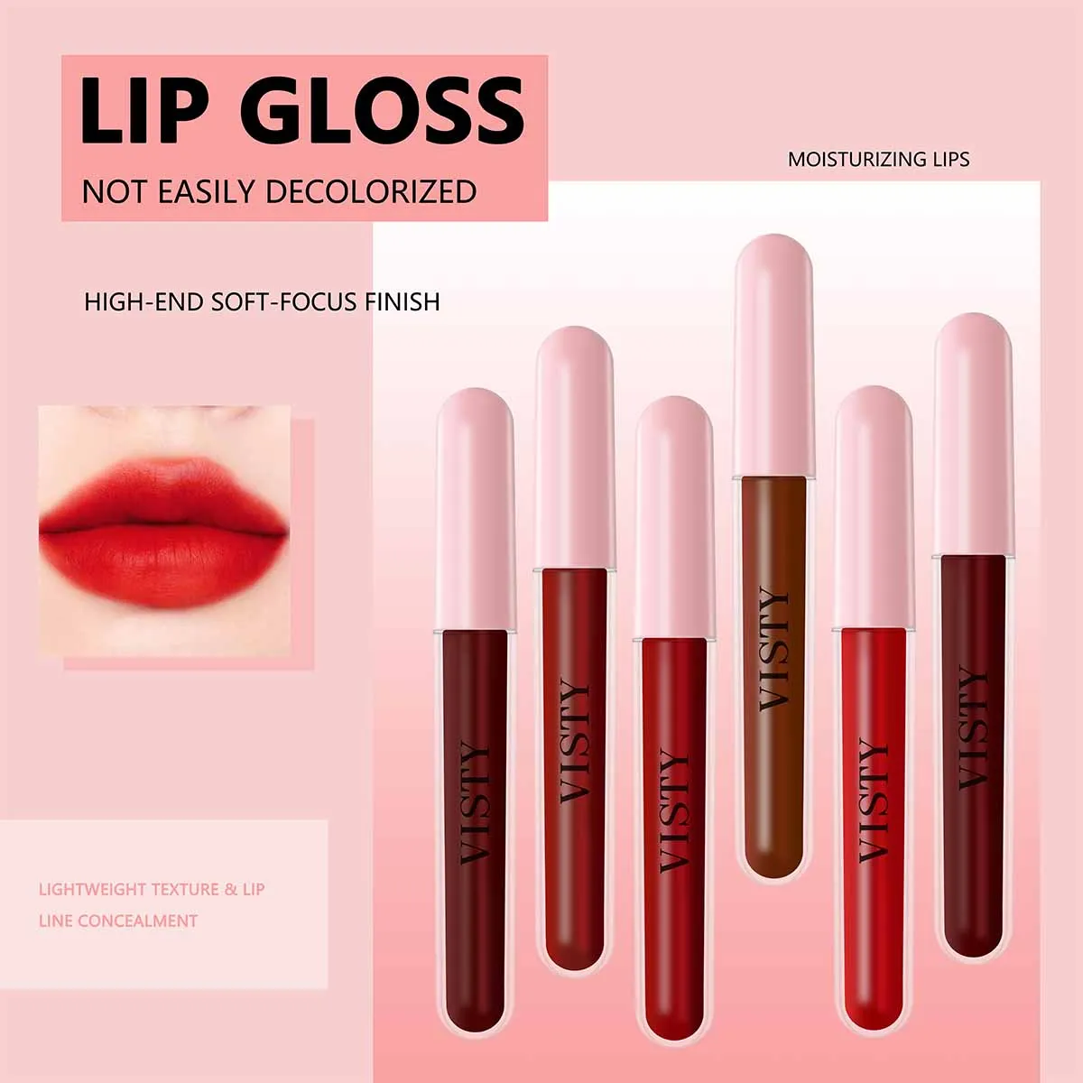 6 Colors Matte Lipstick Versatile Moisturizing Lip Tin Glaze Long Lasting Cosmetic Makeup Lip Glosses for Everyday Gift