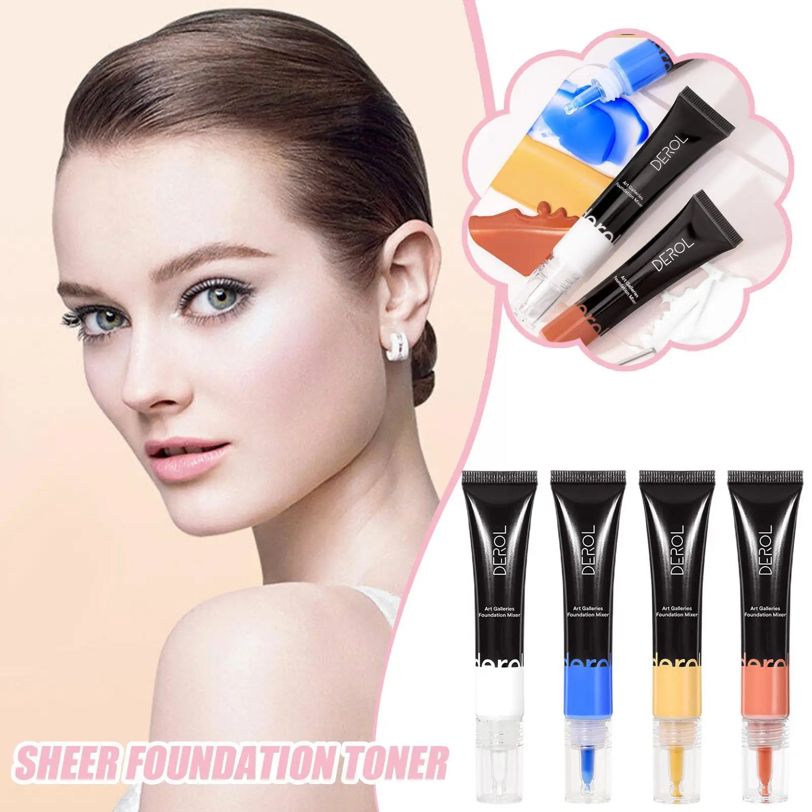 Color Corrector Makeup Foundation Color Adjuster White Custom Shades Mixer Mixing Blue Yellow Makeup Orange Pigment Foundat T2P1