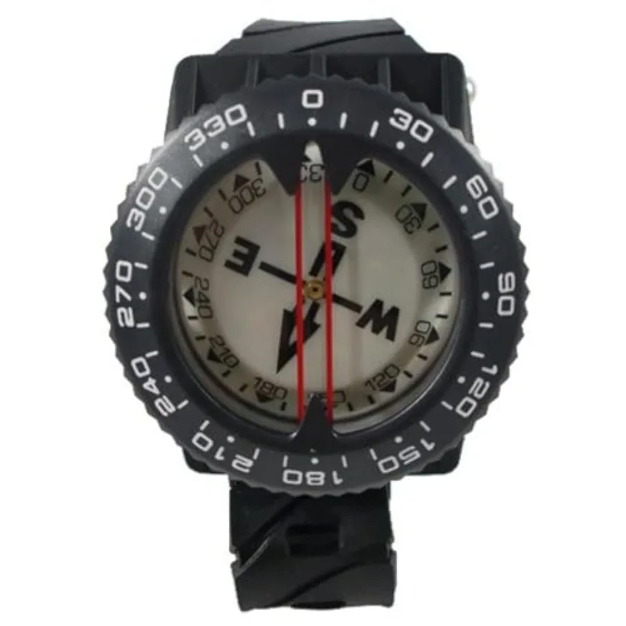 

Diving Compass Wrist/Bungee Mount Easy-to-Read Underwater Navigation Tool for Scuba Diving Durable Design with Rotating Bezel R