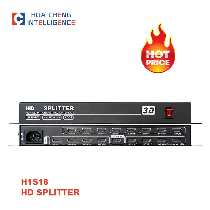 AMS-H1S16 1x16 HD Splitter Ultra HD 4Kx2K(3840x2160@30Hz) 1080p Full HD 1 in 16 out Splitter