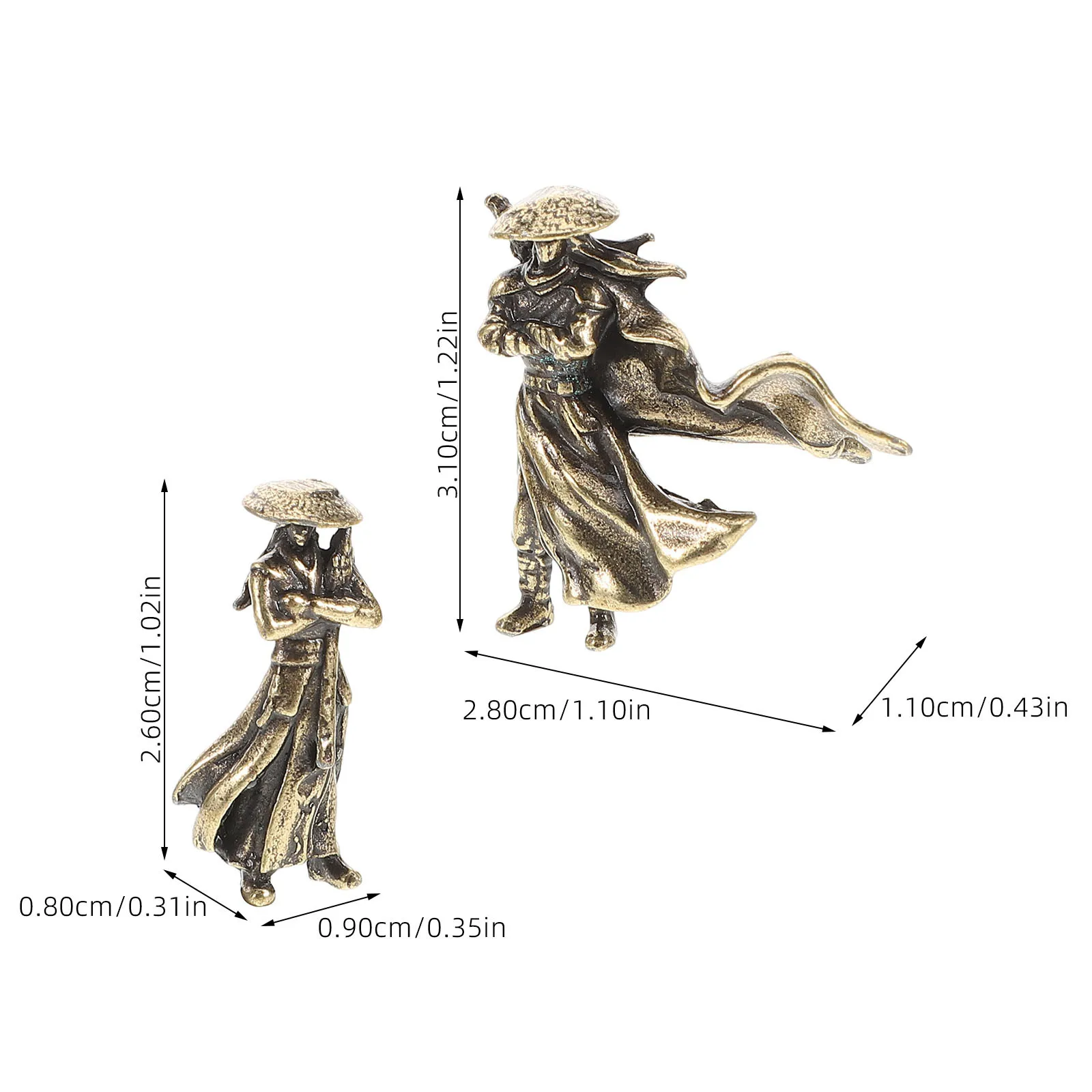 2 قطعة شخصية المحارب الصيني القديم حرفة صغيرة لديكور بونساي منظر طبيعي صغير مكتب مكتب قطعة بيان ثقافي