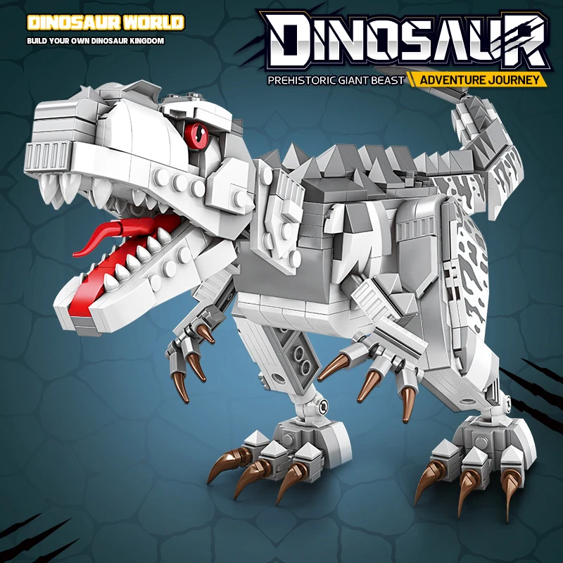 선사 시대 공룡 빌딩 블록 동물 건설 세트 T Rex 모델 STEM 교육 장난감 소년 어린이를위한 선물