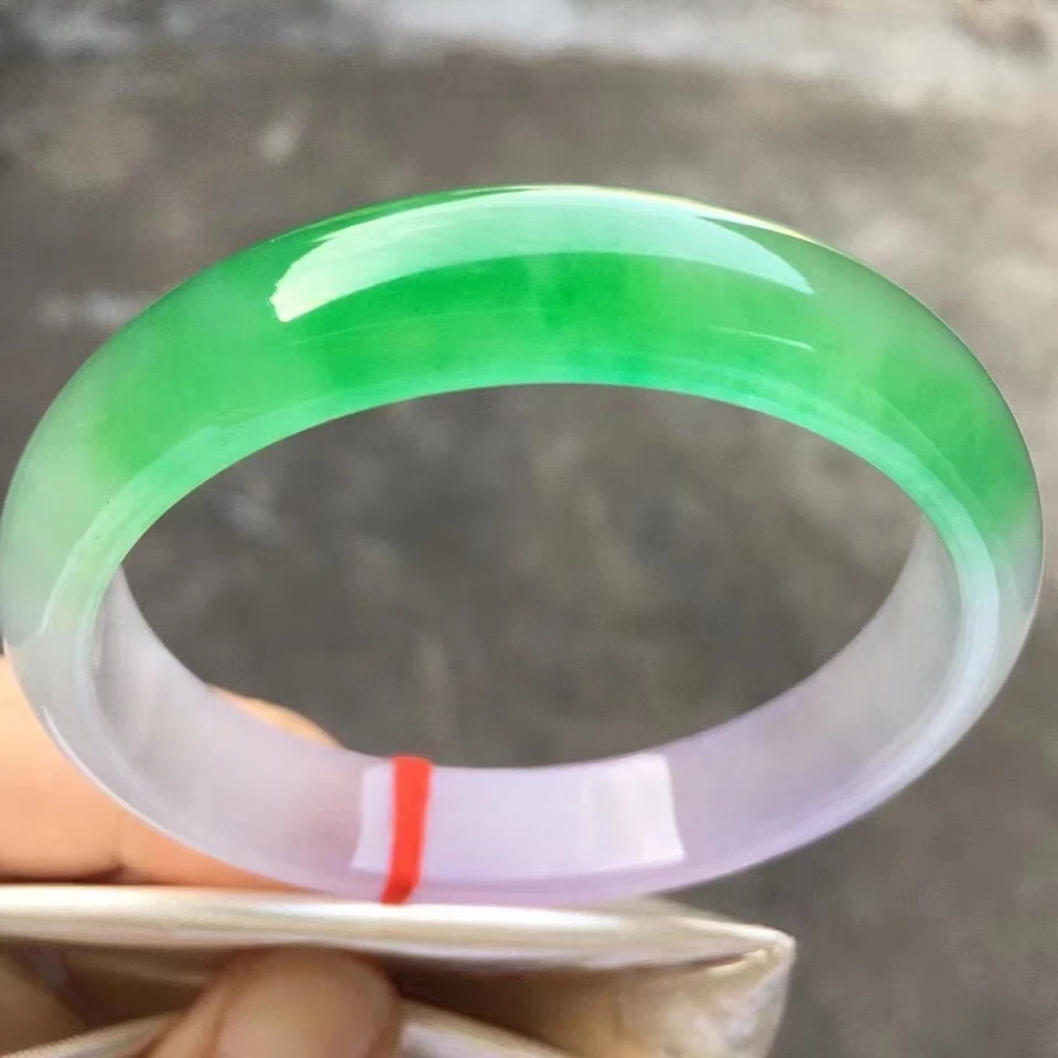 

Natural Myanmar Elegant Noble green Lavender Color Bangle Jadeite Perfect Delicate Handring High Quality Bracelet Fine Jewelry