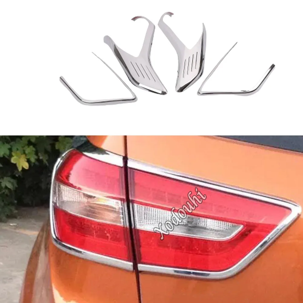 

Car Body ABS Chrome Cover Trim Back Rear Light Lamp Frame Eyebrow 4PCs For Hyundai Creta IX25 2014 2015 2016 2017 2018 2019