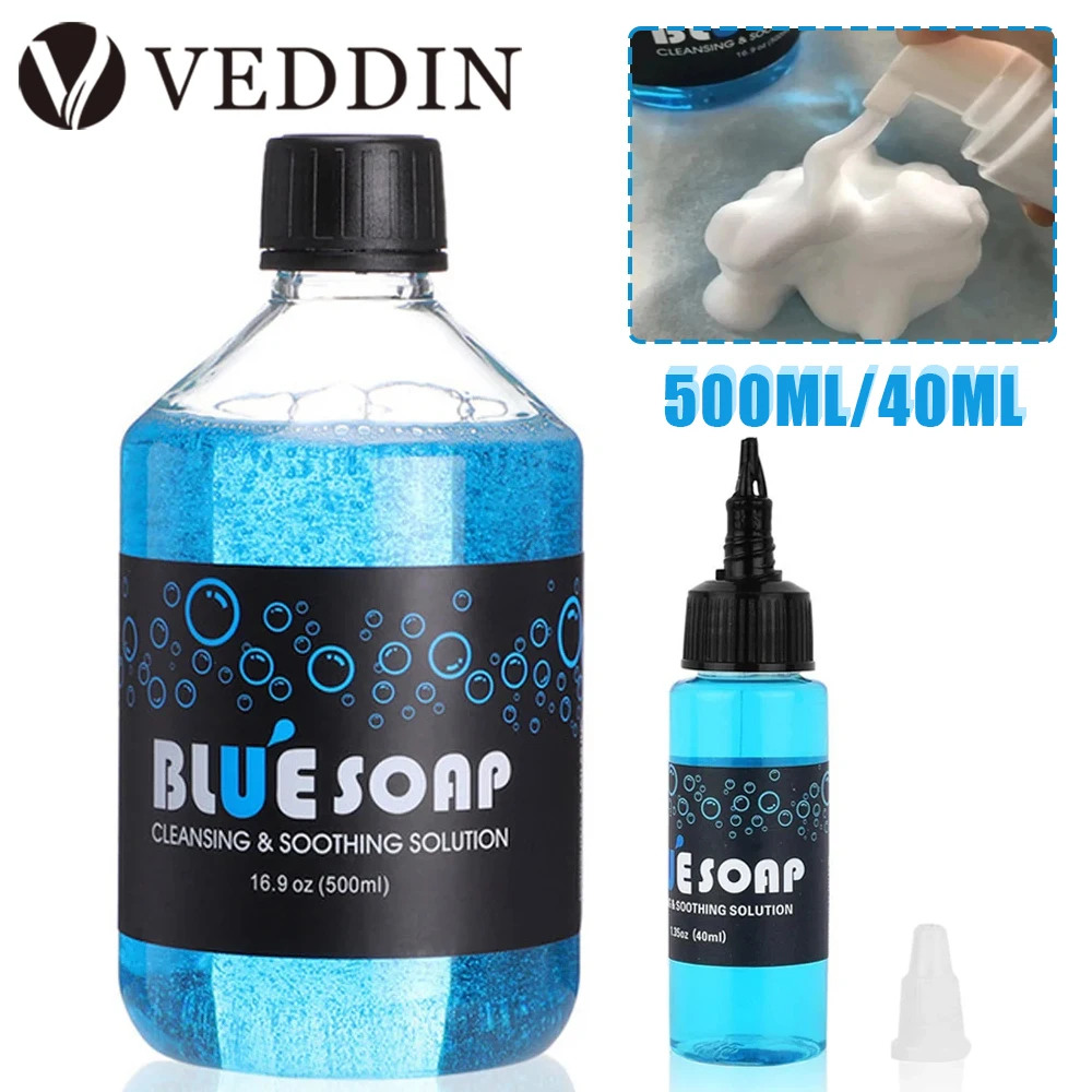 500/40ml Tattoo Blue Soap Concentrating Tattoo Cleaning Soothing Soap Aftercare Solution Liquid Avoiding Skin Irritation Supply