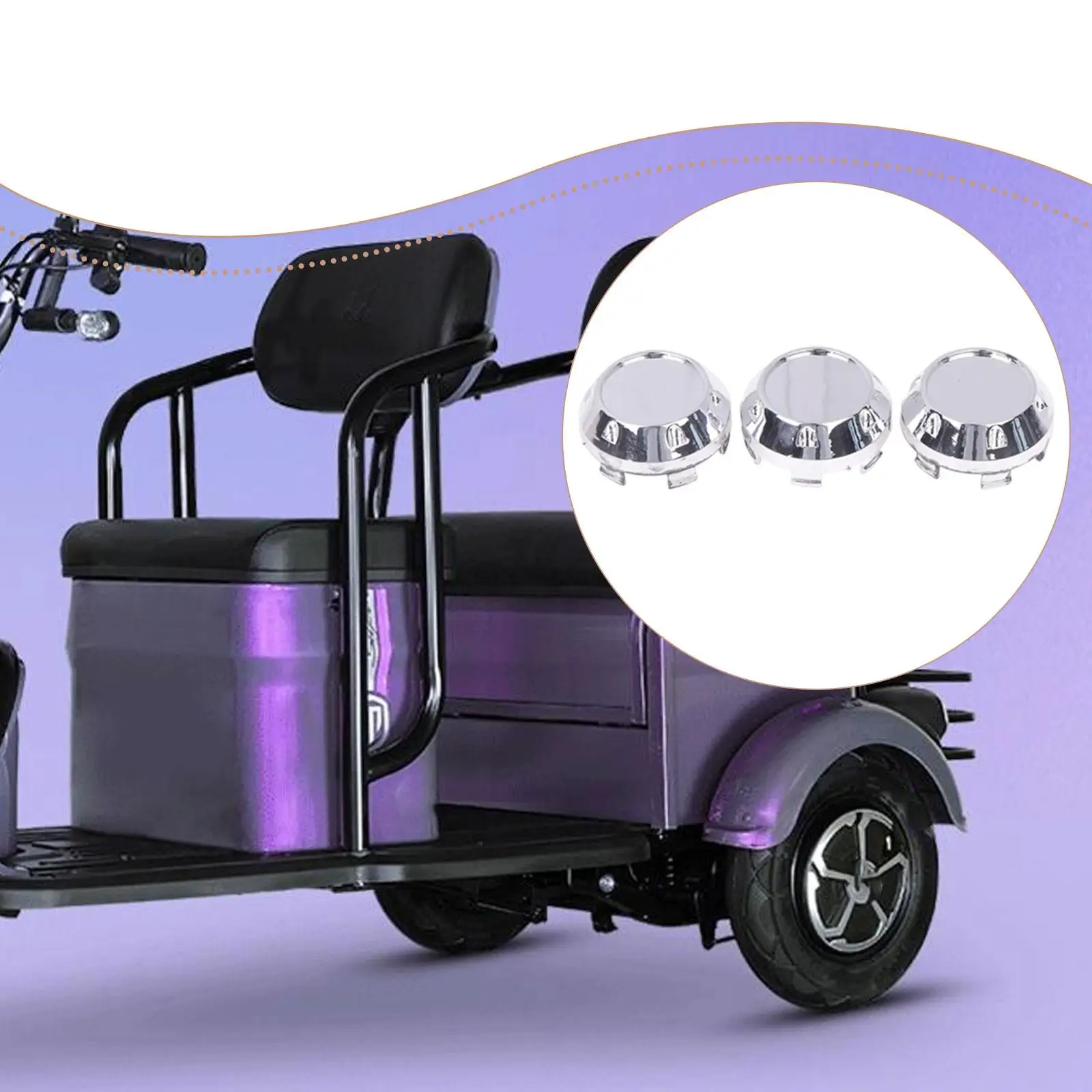 Generic Car Wheel Tyre Center Hub Caps Cover Maintenance Hub Shells Round Replaces Protector for Electric Tricycles