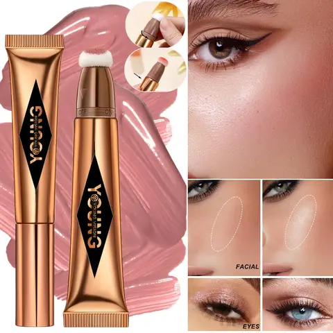 YOUNG Cigair-Coussin de fard à joues en poudre, anciers à haute brillance, liquide de maquillage, rouge, 6 couleurs en option