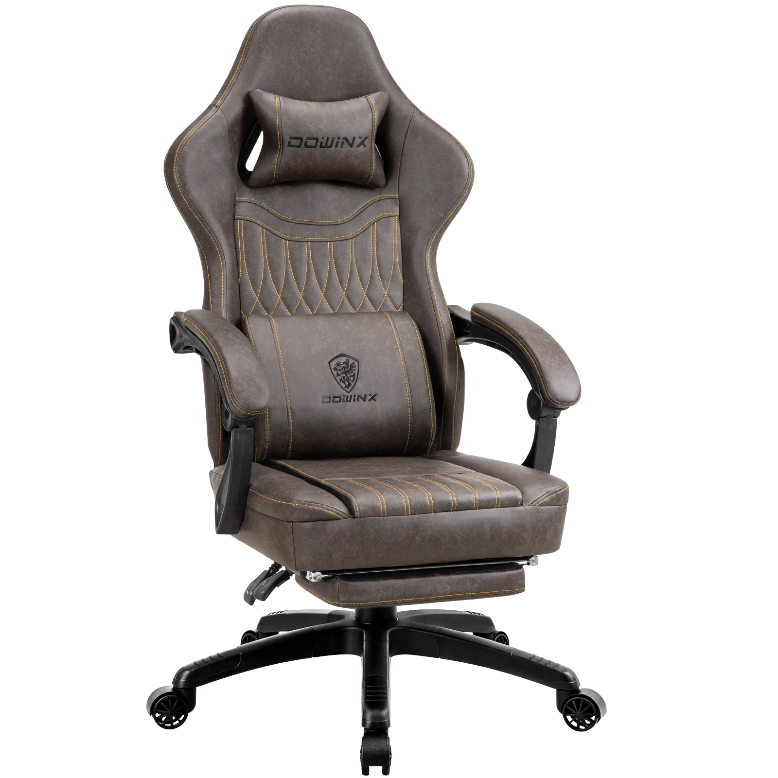 Dowinx Gaming Chair Breathable PU Leather Gamer Chair with Pocket Spring Cushion, Ergonomic Computer Chair with Lumbar Support