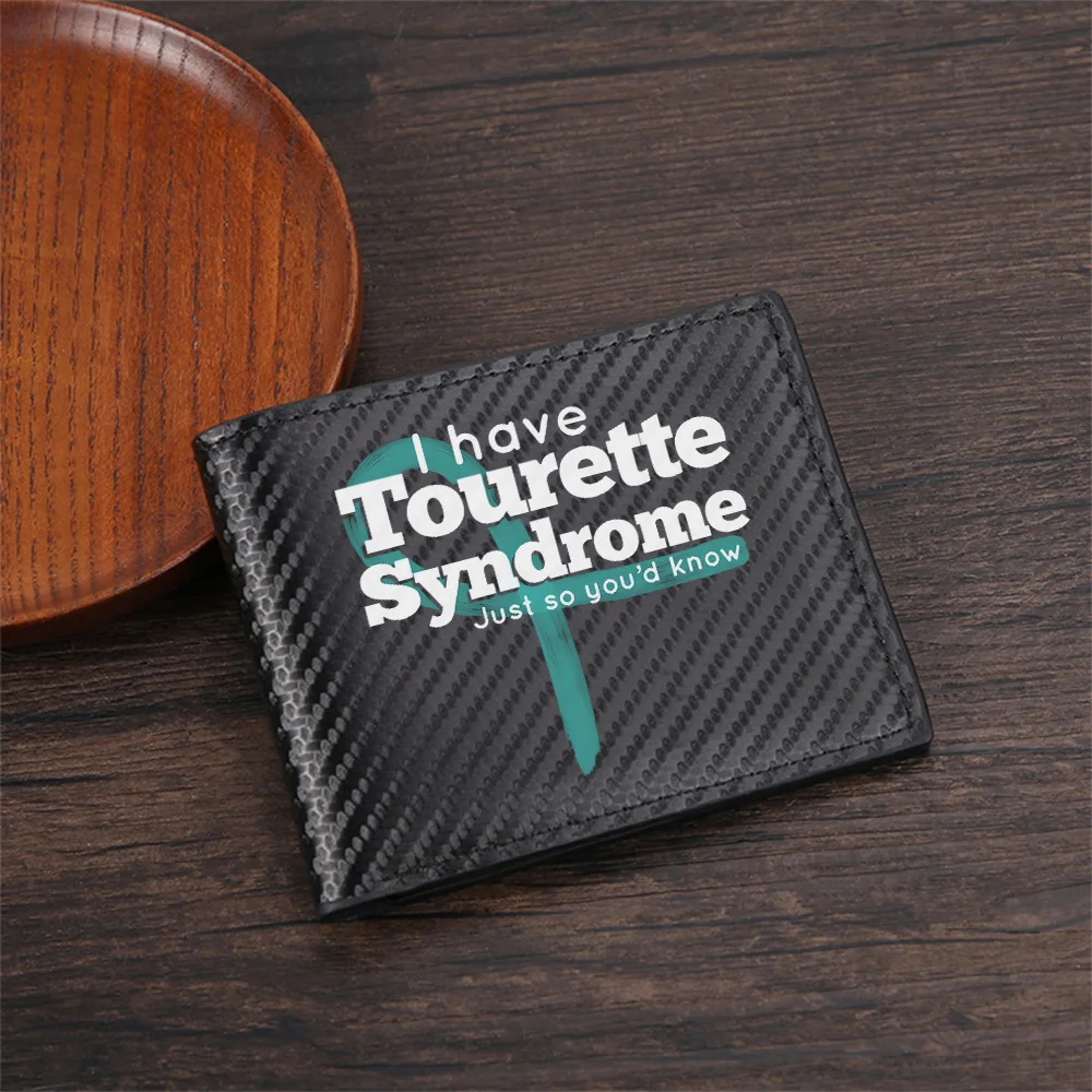 Tourette Syndrome awareness ribbon text Men's Wallets Simple Business Modern Stylish Printing Design Gifts For Father Boyfriend