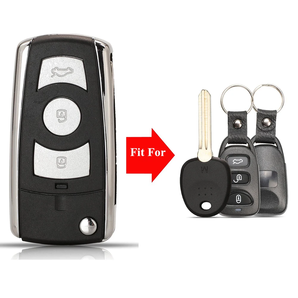 

jingyuqin New Modified Folding Flip Remote Key Shell Case Cover For Hyundai Elantra Sonata Carens NF 2009 KIA LOTZE 2006
