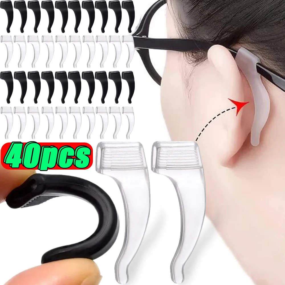 

20pairs Silicone Anti-slip Ear Grip Glasses Eyeglasses Leg Ear Hook Women Men Antiskid Glasses Clear Anti-fall Eyewear Holder