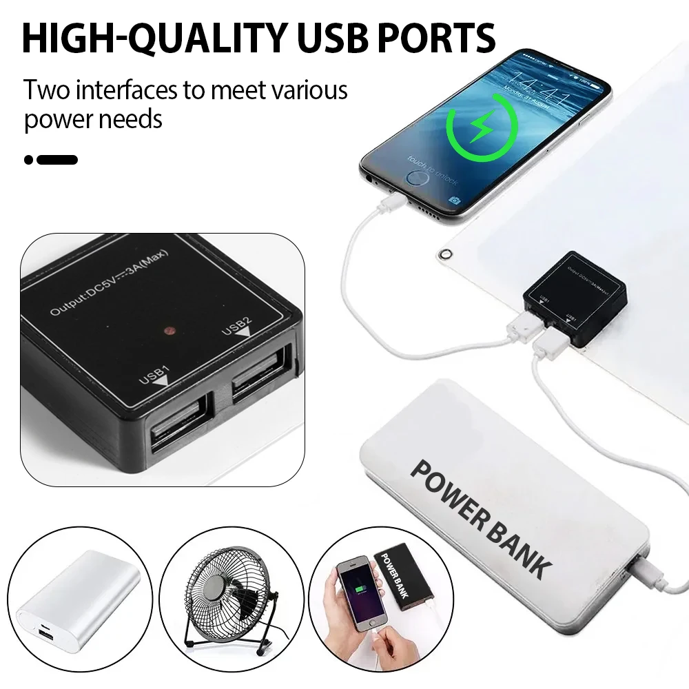 SOECOPO 600W met een GRATIS 100A-controller Draagbare zonnepaneelkit 2 * 300W zonnepanelen DC 18V USB 5V-uitgang komt campingtelefoon