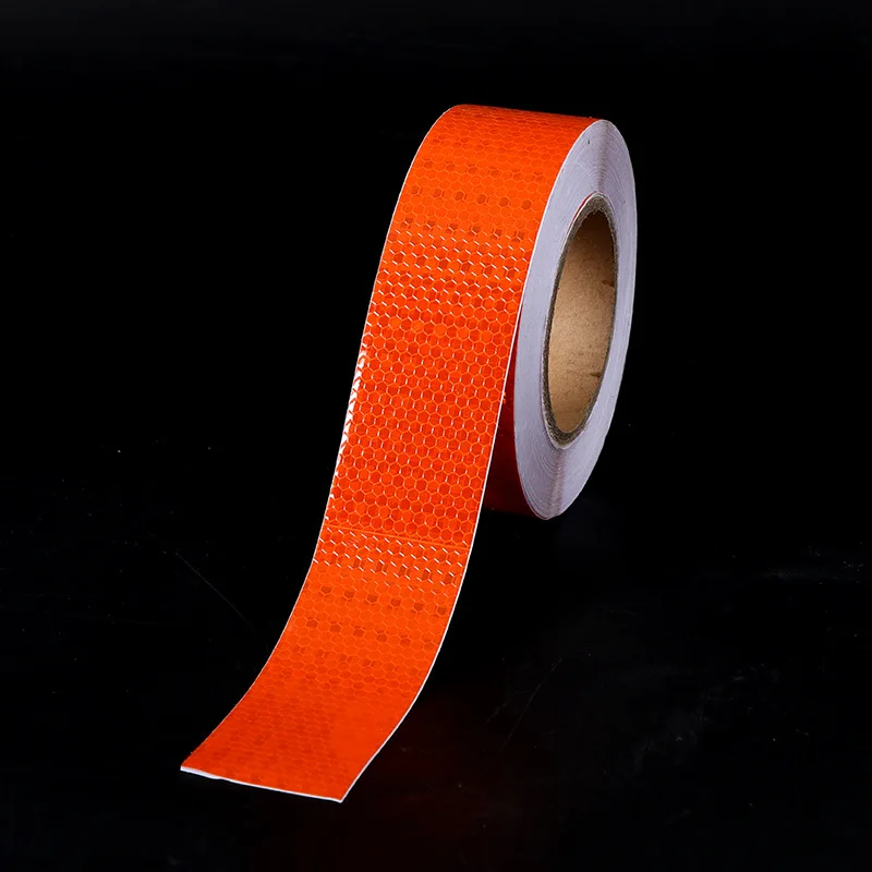 2 Inch / 4 Inch Orange Self-adhesive Reflector PVC Reflective Warning Tape For Van Car Traffic Sign