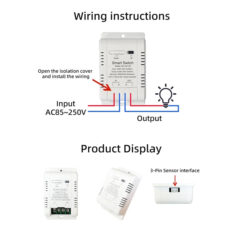 New Wifi Temperature Switch With Sensor Ewelink Smart Wifi 20A Thermostat Temperature Switch Supports Voice Control