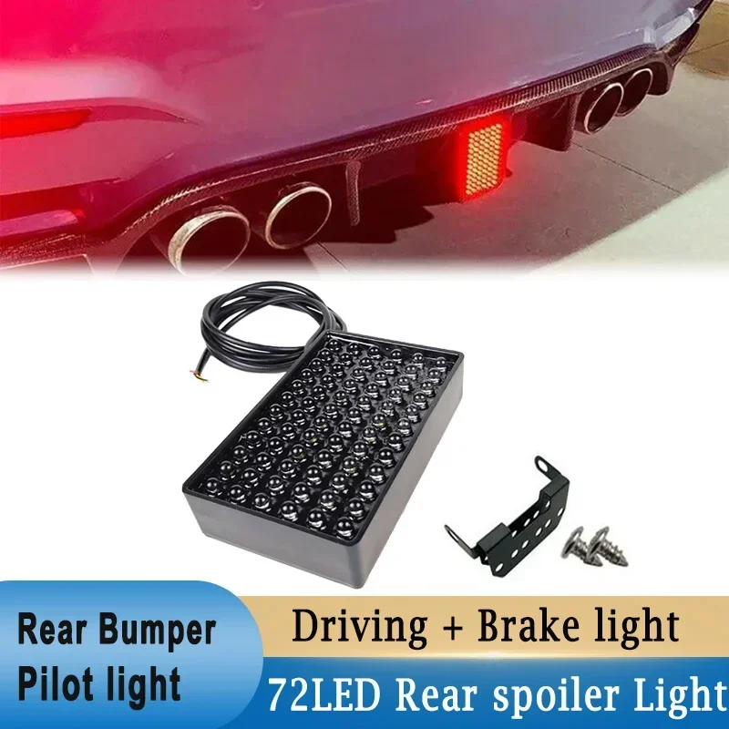 12V 72 LED Car Rear Bumper Lights Rear Diffuser Spoiler Driving + Brake Lights Pilot Lamp For BMW For Benz For VW Universal