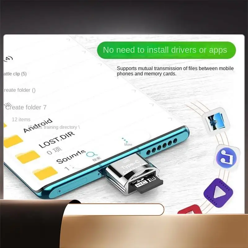 

Устройство чтения карт TF Устройство чтения карт TF-карт типа C Адаптер OTG Карта памяти к USB C Высокоскоростное для мобильных телефонов Ноутбук-X64A