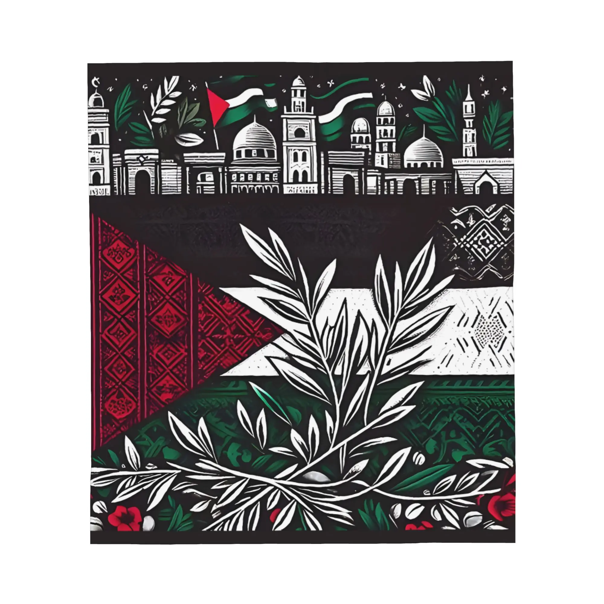1PC Heritage In Harmony  The Colors And Culture Of Palestine Winter Blankets for Adults Bedding Home Interior Sofa Knee