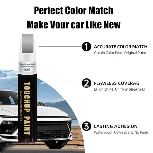 K51 Platinum Graphite Metallic Touch Up Paint Compatible with Nissan Exact Match Touch Up Paint Car Scratch Repair