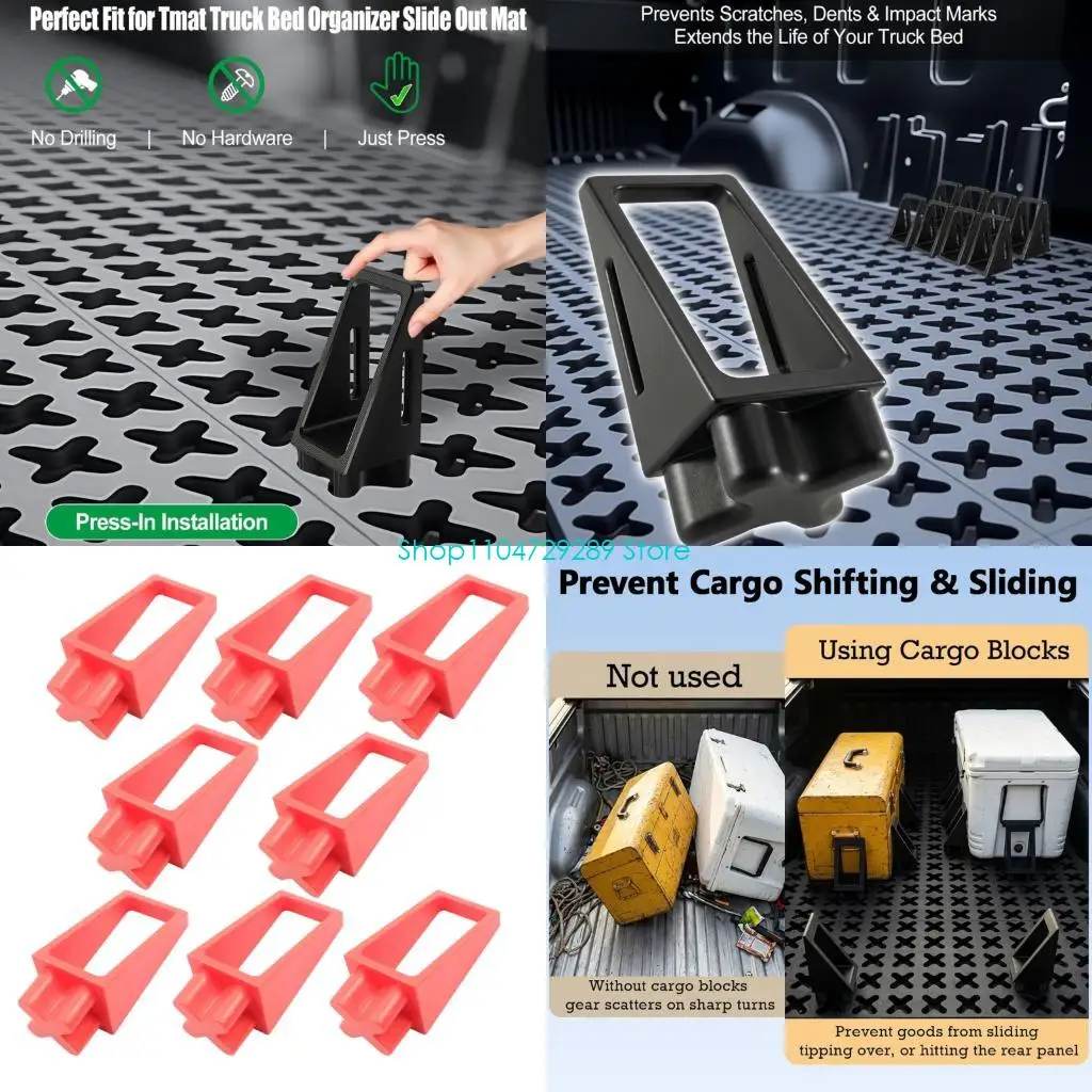 D8KE Pickup Bed Divider Accessories 8 Piece ABS Cargo Blocks for 2 Inch X Slot Truck Bed Storage and Cleaner Gear Separation