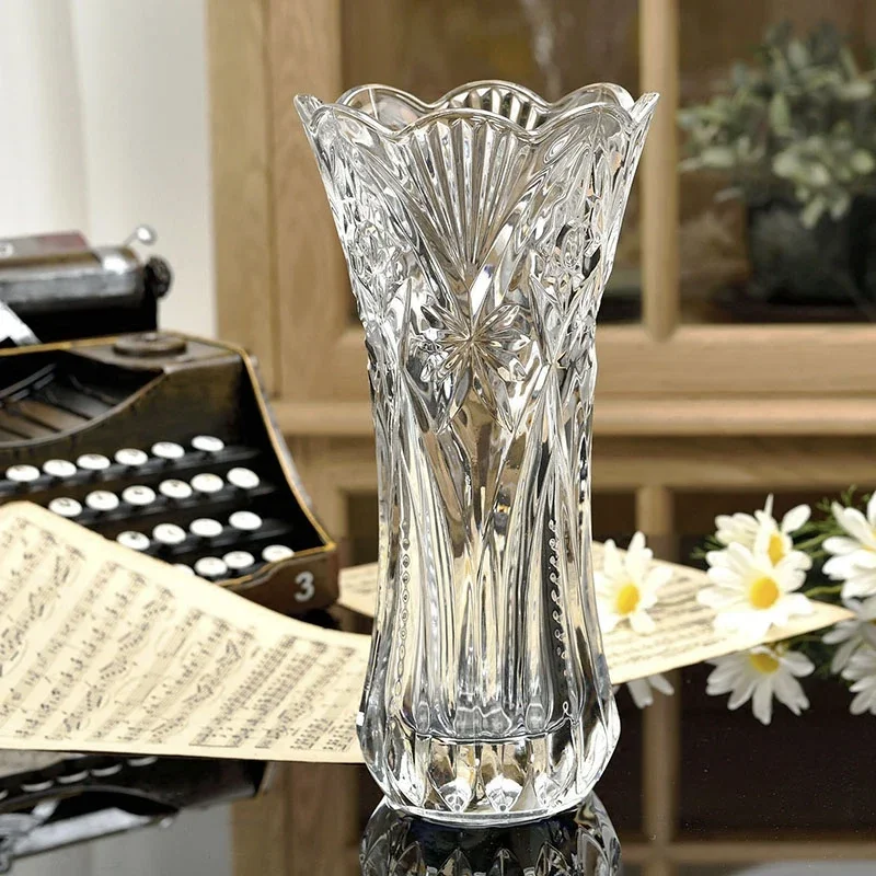 

Transparent Glass Cylinder Vase Clear Designed Living Room Large Tall Interior Vase Big Hydroponic Floreros Minimalist Decor