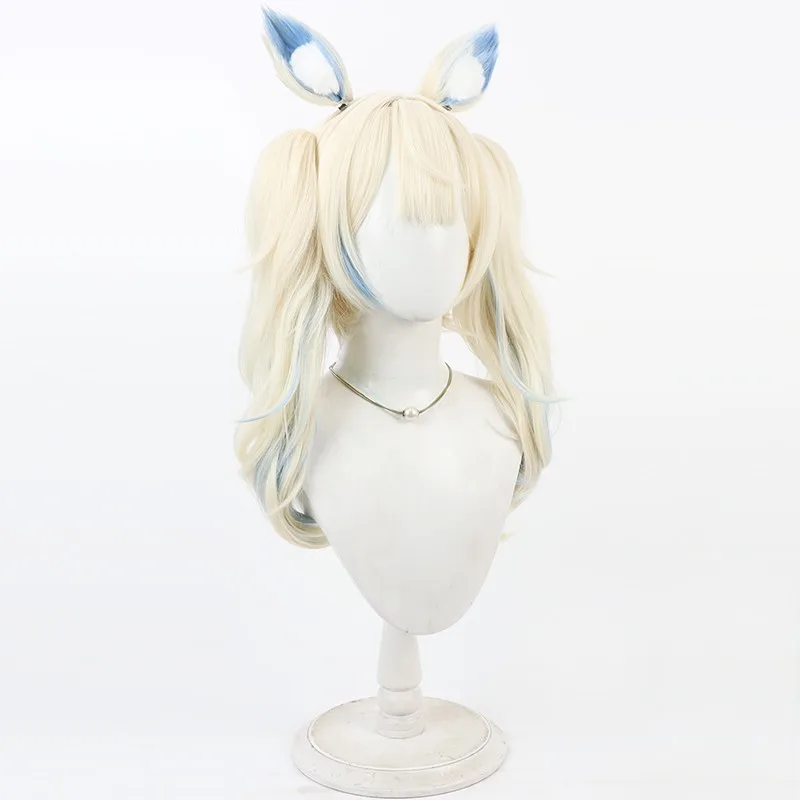 Hololive VTuber Mococo Abyssgard cosplay wig detachable ponytail ears Halloween gift