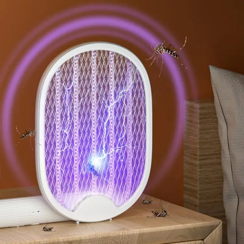 طوي قاتل الماموس الكهربائي القاتل USB قابلة للشحن فخ الذباب البعوض منشة مضرب مبيد حشري مع الأشعة فوق البنفسجية ضوء علة صاعق