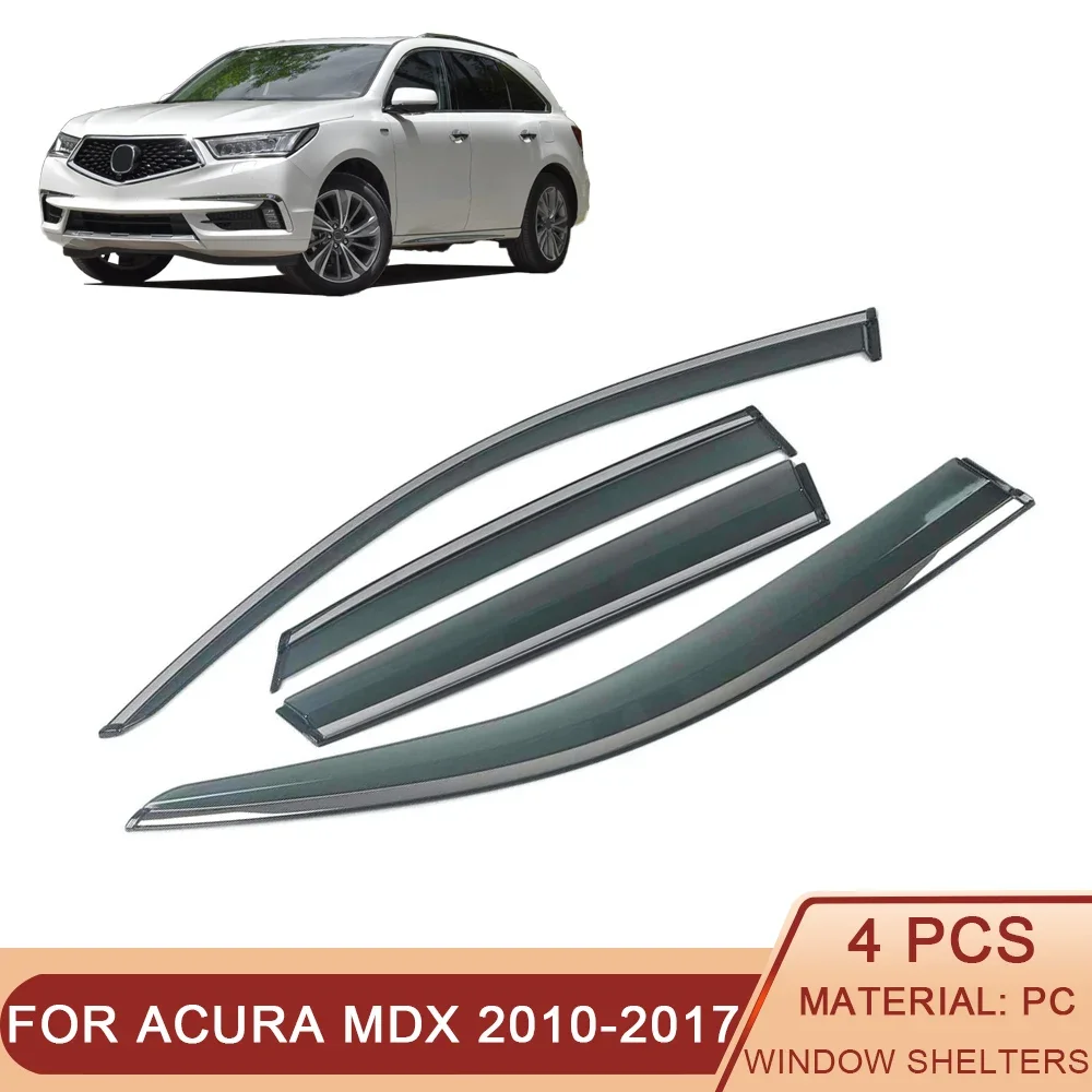 

For ACURA MDX 2010-2017 Car Window Sun Rain Shade Visors Shield Shelter Protector Cover Trim Frame Sticker