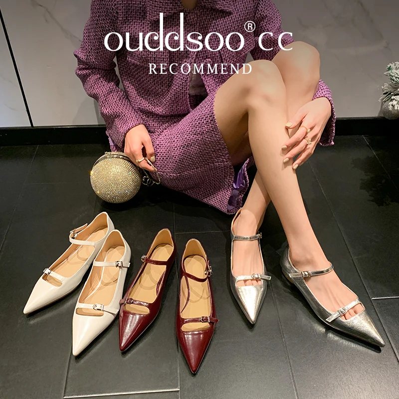 

Ods Red/Silver/Gold Women Flats Loafers Squnied Cloth Flat Heels Belt Buckle Shallow Slip On Mule Shoes Fashion Party Pumps