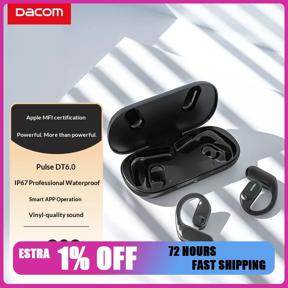 DACOM G136 Pulse DT6.0 MFi Certified Open Ear Wireless Earbuds IP67 Waterproof Charging Case Sports Earphones For Gifts