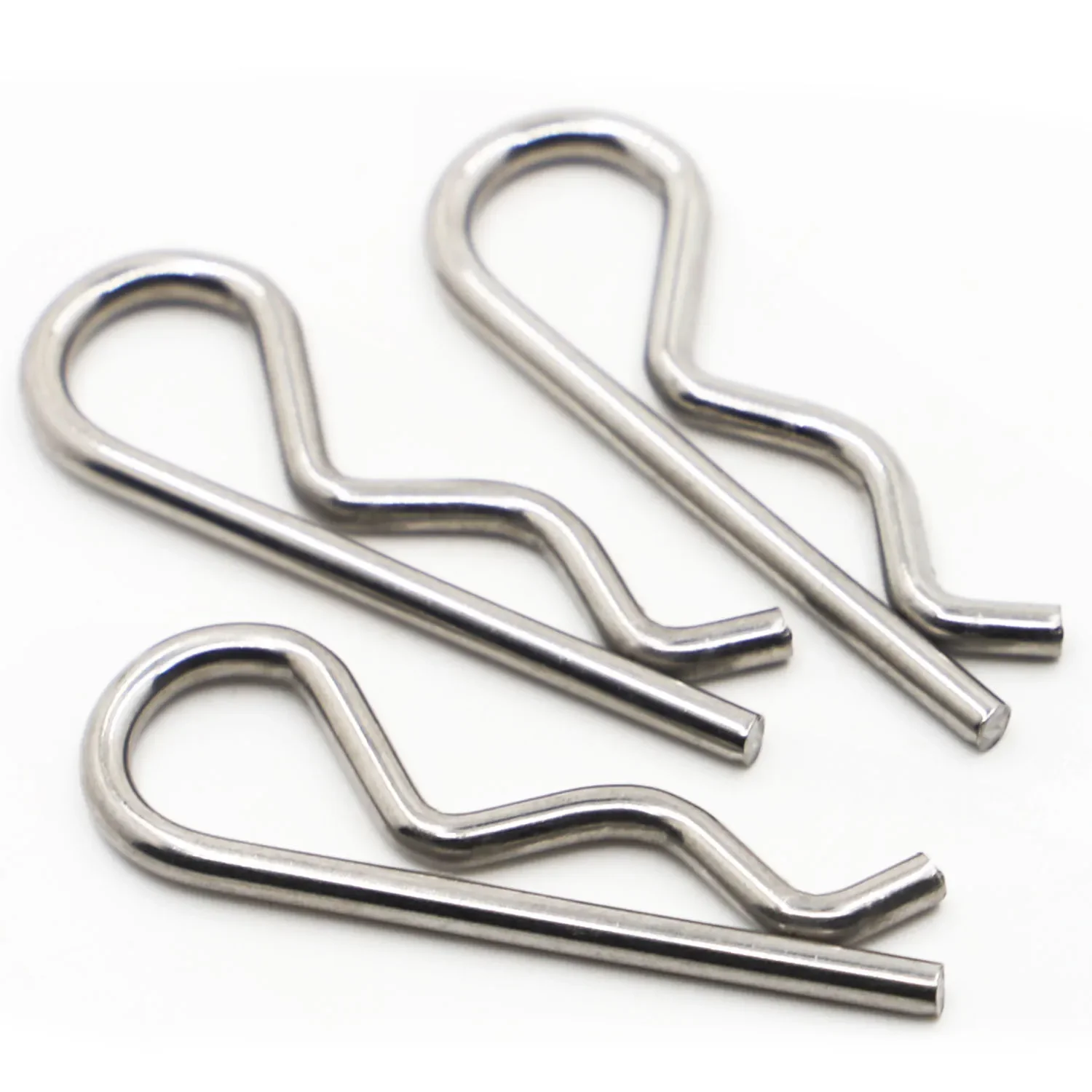 Stainless Steel R Shaped Spring Cotter Clip Pin 1mm 1.2mm 1.8mm 2mm 2.5mm 3mm 4mm 5mm Dia Fastener Hardware for Repairing Cars