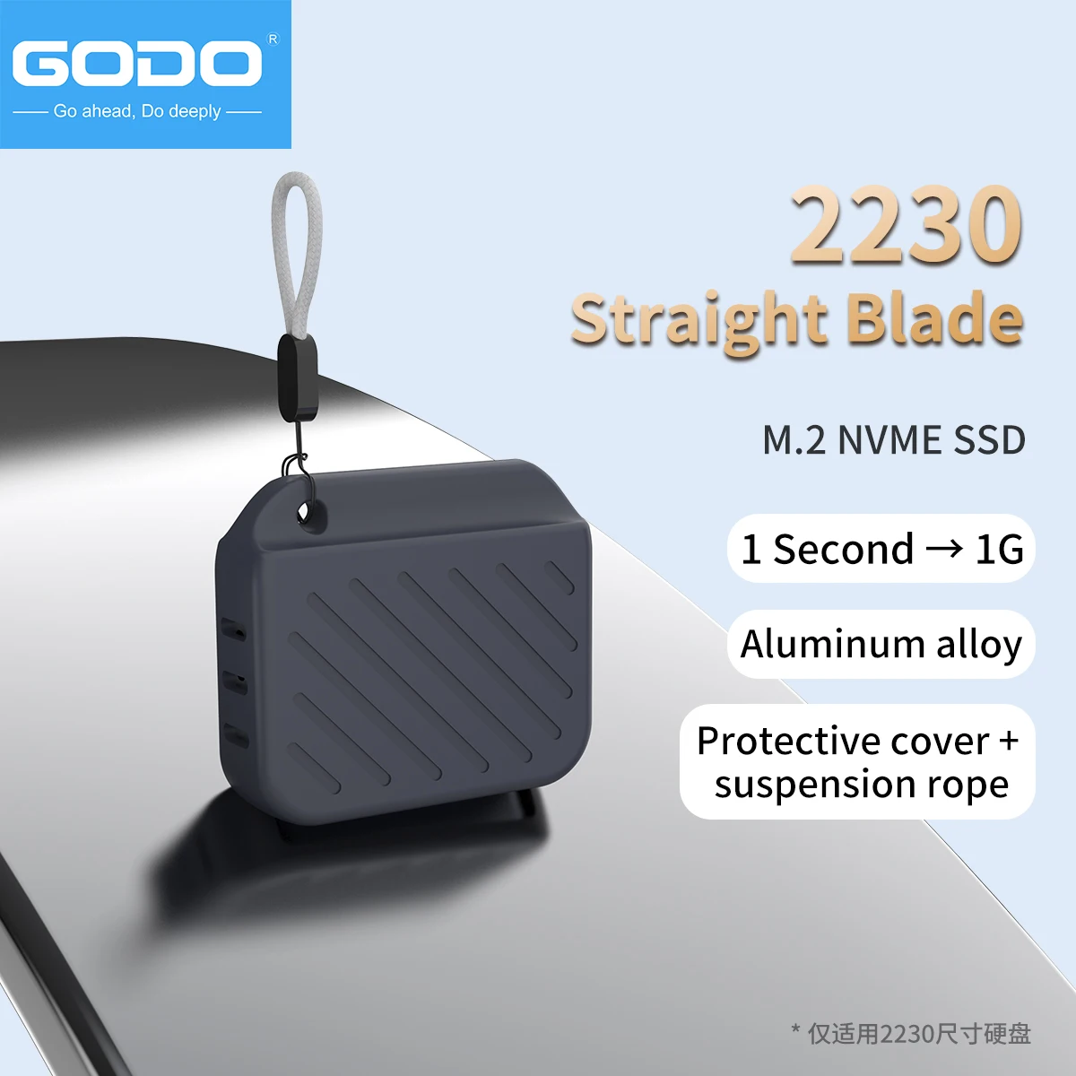 

GODO 2230 Type-C USB M.2 NVMe SSD Enclosure Direct Plug Design Portable External Case for Phone/PC/Mac