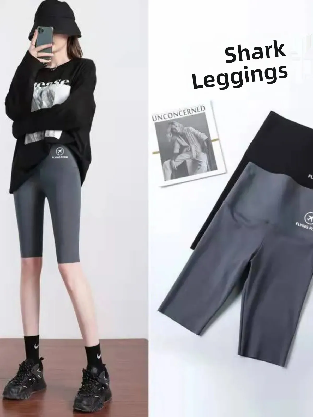 Summer Thin Five-Point ark Skin Pants Women's Se Pants Anti-Light Cycling Aircrt Yoga Bot Leggings Faionable La...