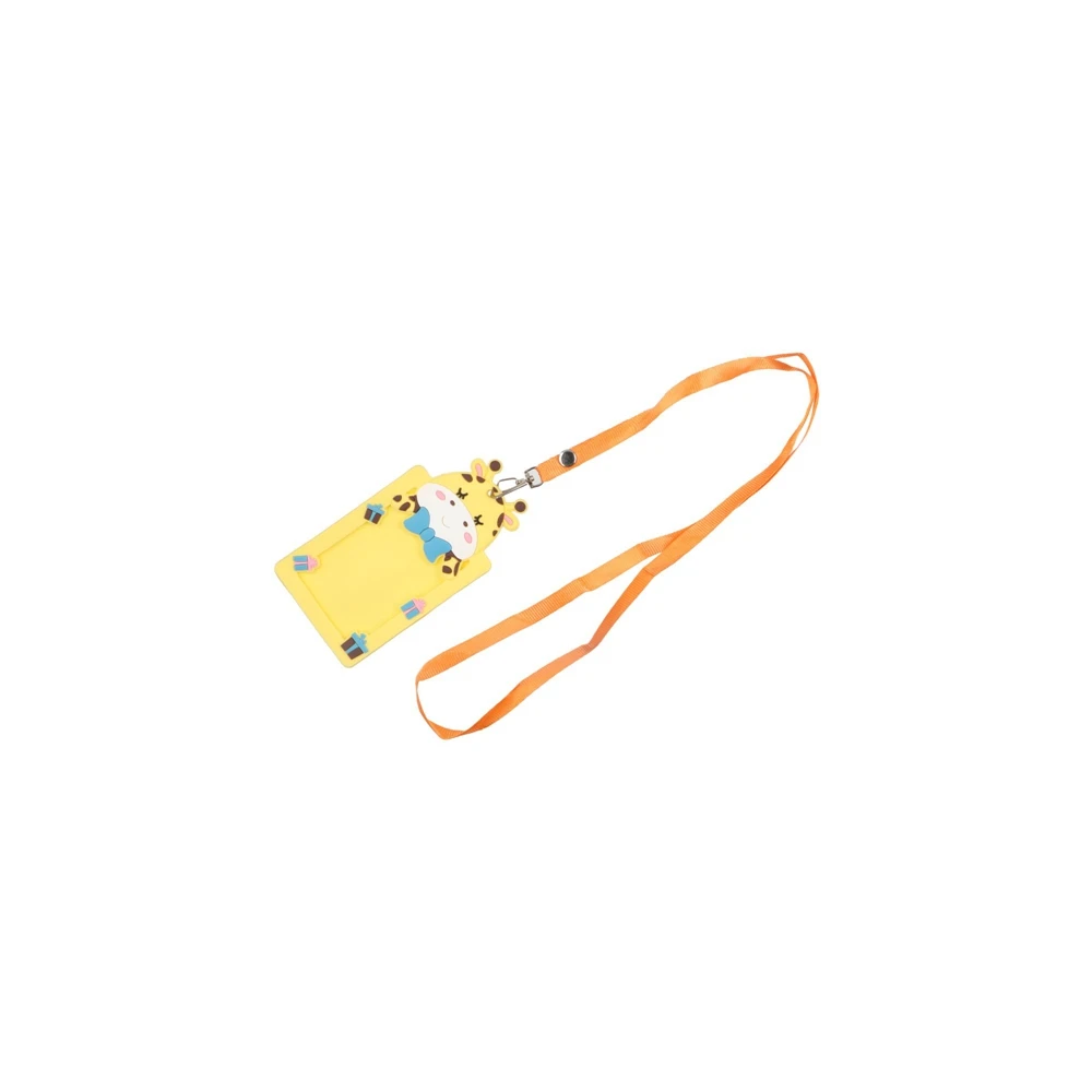 

Student Bus Card Name Card with Rope Silicone ID Badge Card Holder Protector Cover Work Card