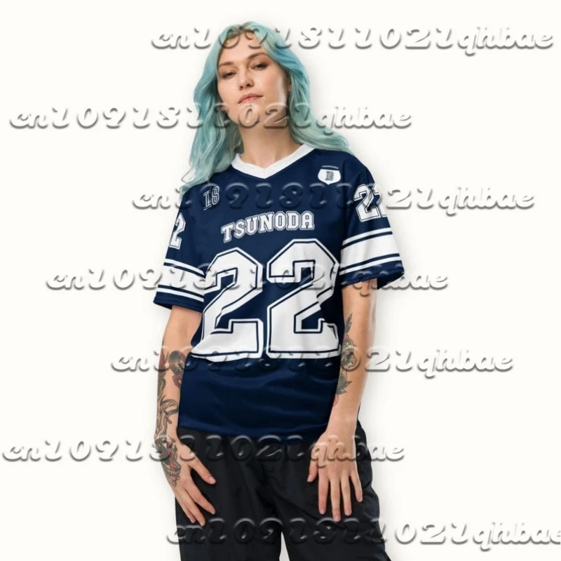 

Motorcycle Racing Suit TSUNODA # 22 Men's And Women's Loose Breathable Sweat Absorbing Quick Drying Street Trend V-Neck T-Shirt