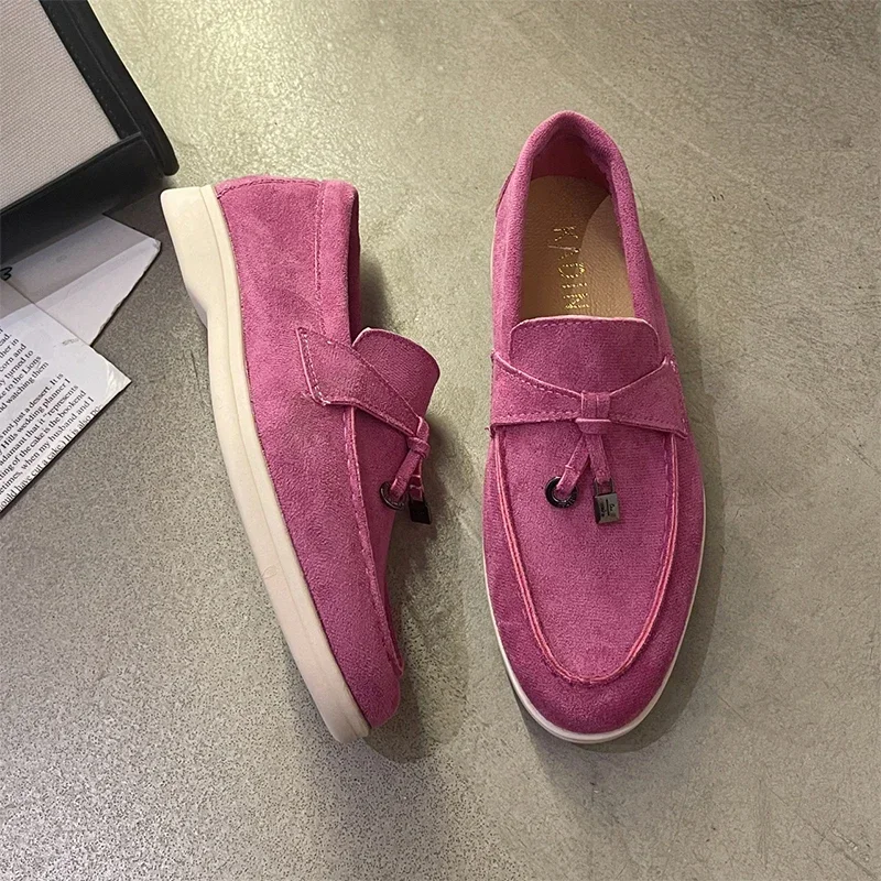 Sport Women Flats Shoes 2024 New Trend Spring Autumn Platform Suede Loafers Shoes Casual Ladies Walking Non Slip Chaussure Femme