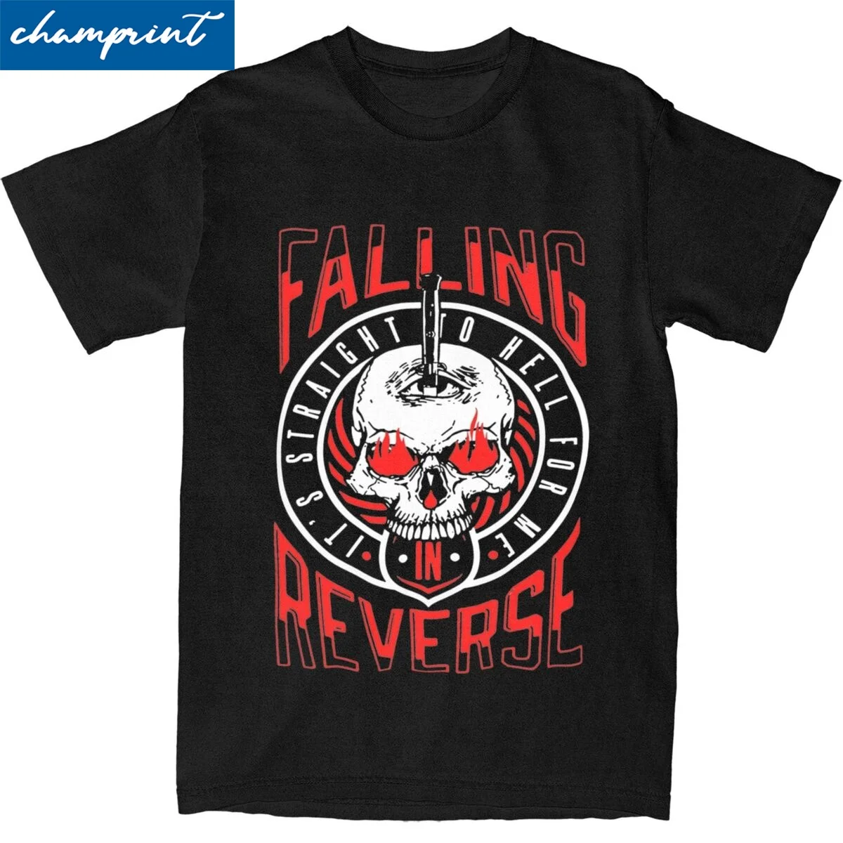 Leisure Falling In Reverse Rock Band Monster Coming T Shirt For Men Women 100%Cotton Short Sleeve Crewneck Tops Shirts