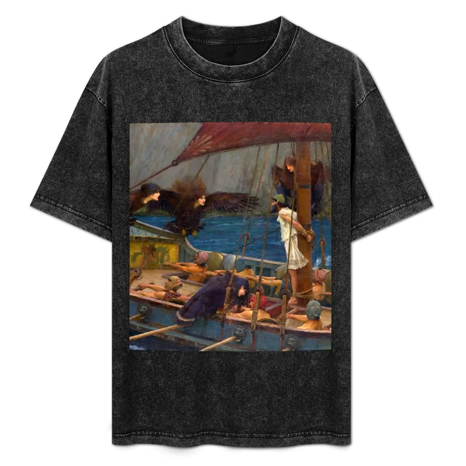 

Ulysses and the Sirens - футболка John William Waterhouse, футболки с аниме, хлопковые футболки с рисунком, мужские толстовки, мужские