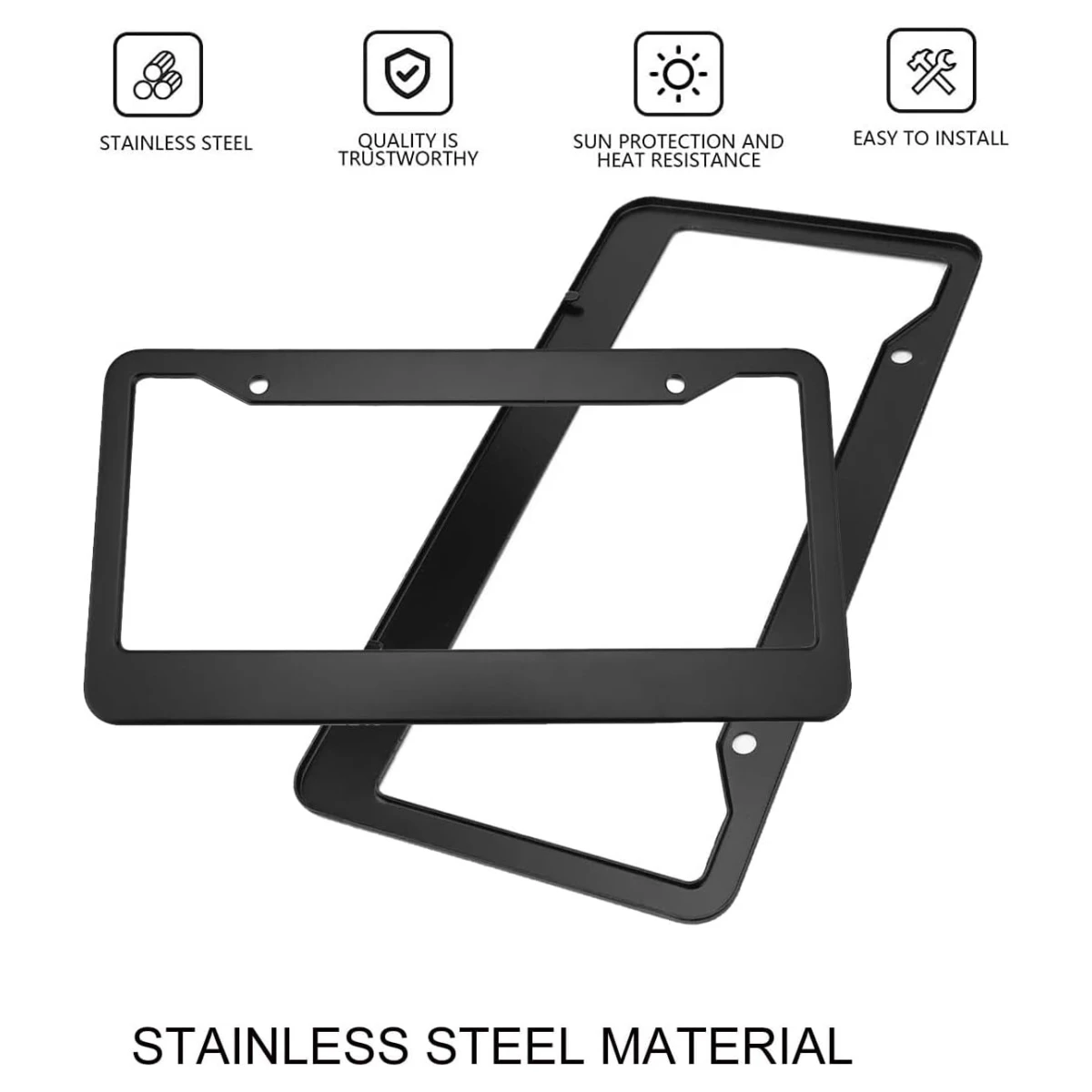 إطار لوحة ترخيص السيارة XCLPF للسيارات العالمية ، الفولاذ المقاوم للصدأ ، الغطاء ، حامل العلامة ، 12 × 6 بوصة