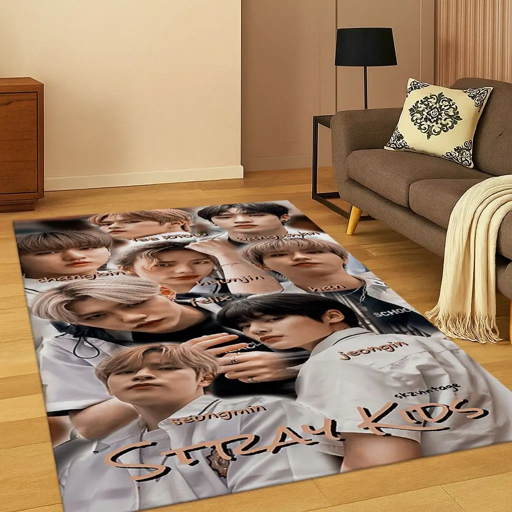 Kpop Star S-Stray Kids Hyunjin Carpet Rug for Bedroom Living Room Sofa Home Doormat Home Decor,Area Rug Non-slip Floor Mat Gift
