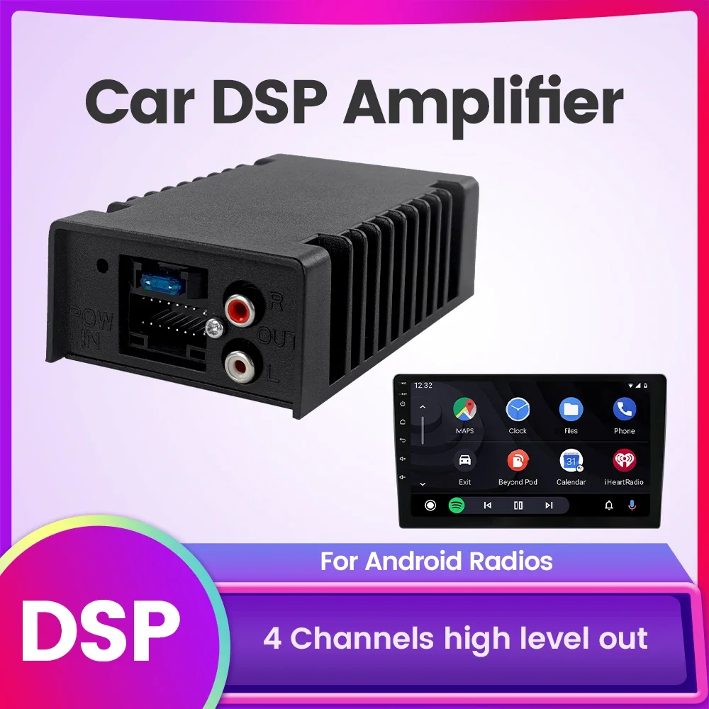 DSP Amplifier Audio Digital Sound Processors 4*39W for Android Speaker Subwoofer Power Car Radio Stereo Rca Output Plug and Play