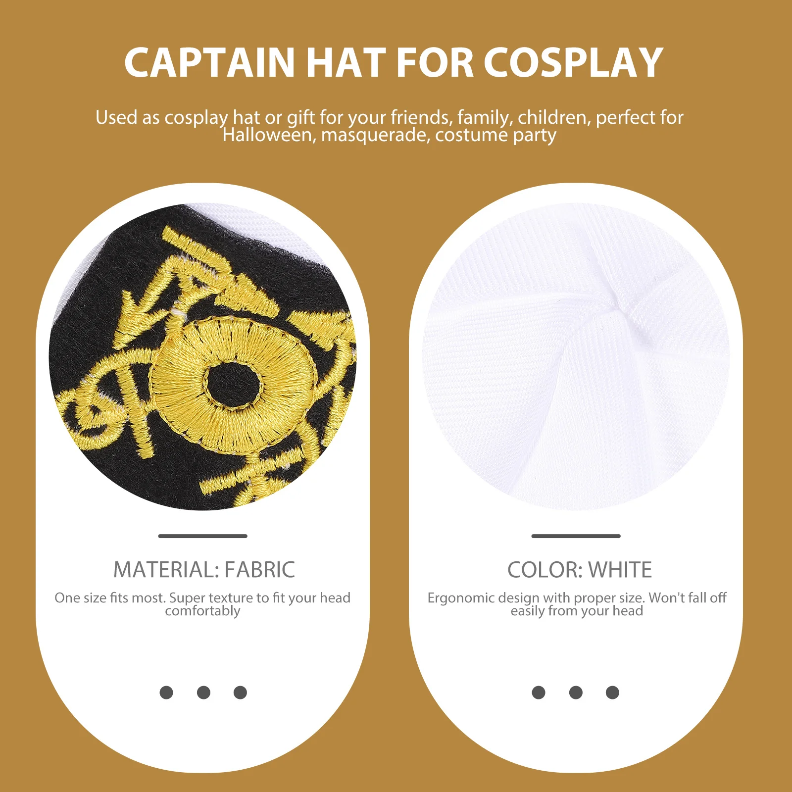 

Fabric Captain Hat Unisex Color Nautical Party Cosplay Accessory Boat Sailor Hat Men Women Women Sailor Hats