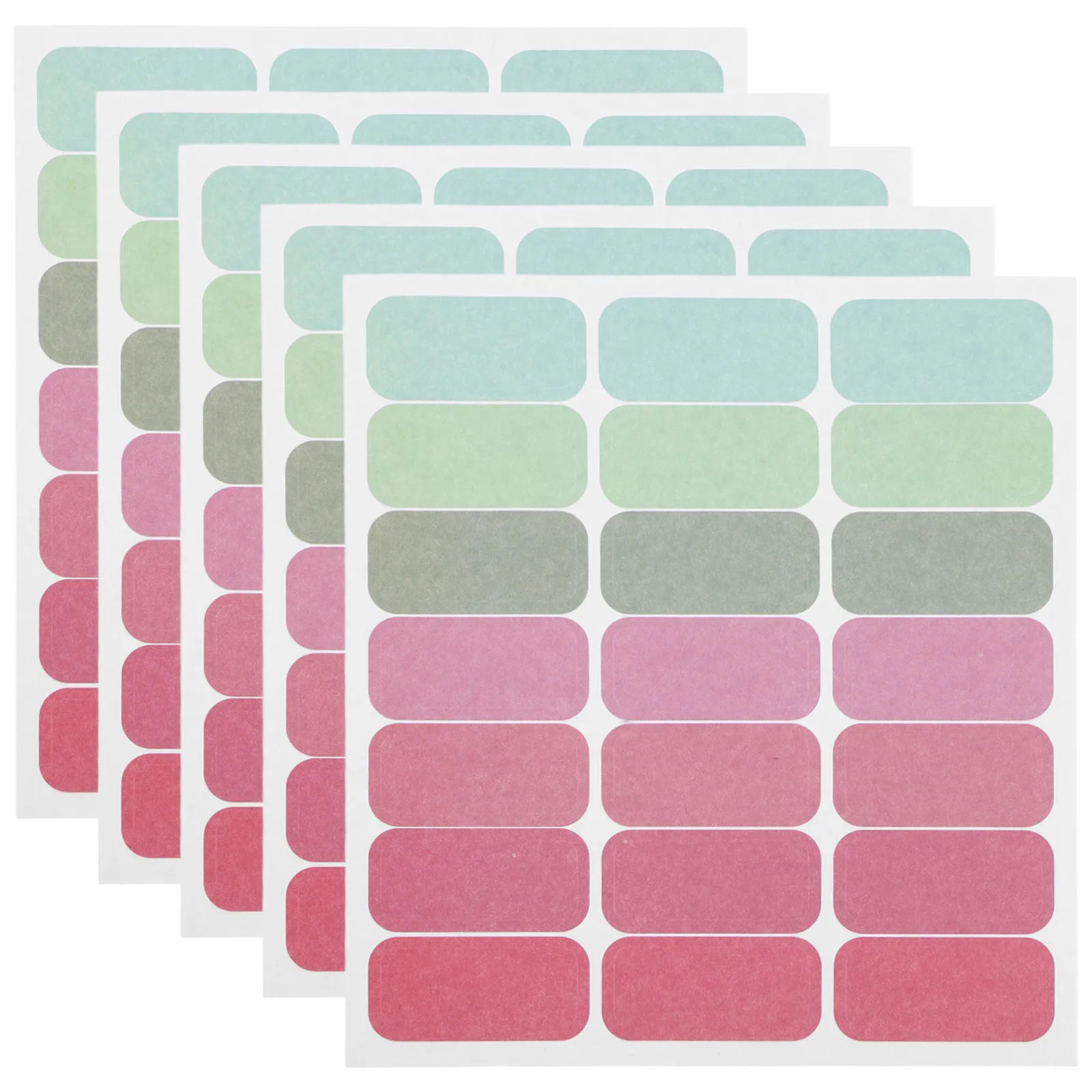 

5Sheet Colored Label Stickers Blank Write on Self Adhesive for Essential Oil Jars Food Containers Scrapbooking Mailing