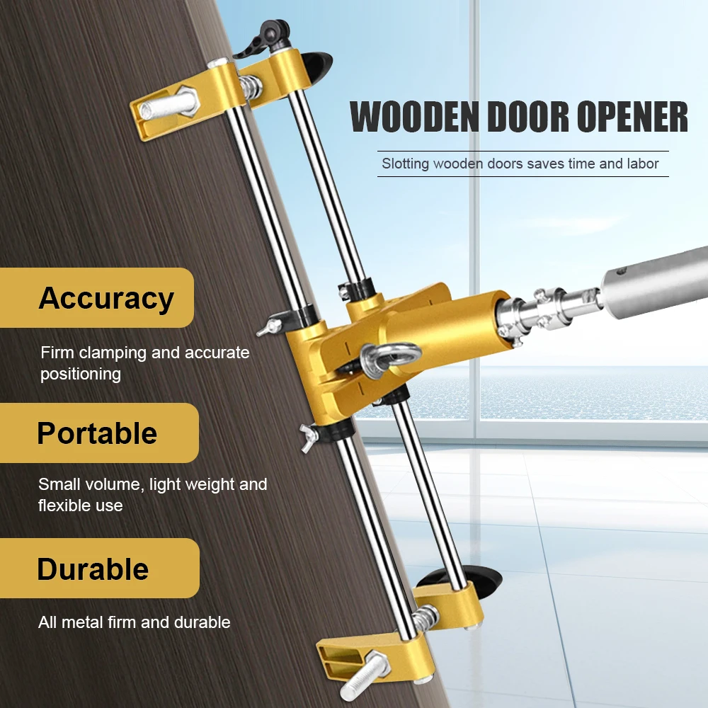 

Деревянный дверной механизм и долбежный приспособление, точный инструмент для установки дверного замка, портативный цельнометаллический дверной паз для интерьера