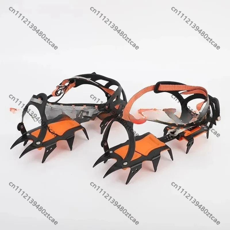 12-Tooth Manganese Steel Crampons, Outdoor Mountaineering Anti Slip Cleats, Professional Climbing Safety Tools