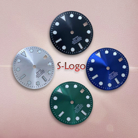 28.5mm NH35 Dial S Logo Sunburst SUB/SKX007 Dial Suitable For NH35 Movement Green Luminous NH35 Watch Accessories