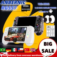 ANBERNIC-consola de juegos portátil RG557, reproductor de vídeo Retro, pantalla AMOLED de 5,48 "", dimensión 8300, Android14 RG 557, 12G + 256G, PSP, PS2, nuevo