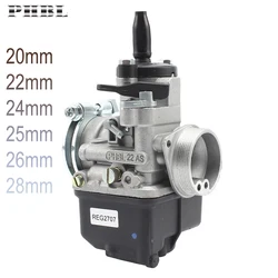 For Dellorto Carburetor PHBL 20 22 24 25 26 28mm Motorcycle Carburetors for 2 Stroke Moped 4T Scooter Racing 50-300cc Motocross