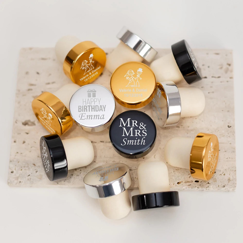 

Custom Engraved Wine Cork Bottle Stopper Personalized Wedding Guests Party Favors Bridal Shower Party Decor Wedding Gifts